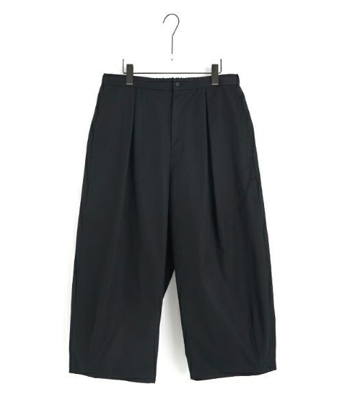 VU / ヴウtuck wide cropped pants finx cotton [BLACK] vu-pnt-012