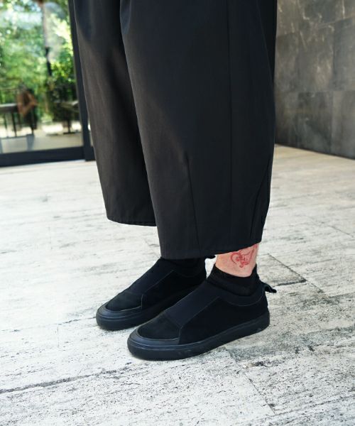 VU / ヴウtuck wide cropped pants finx cotton [BLACK] vu-pnt-012