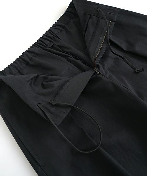 VU / ヴウtuck wide cropped pants finx cotton [BLACK] vu-pnt-012