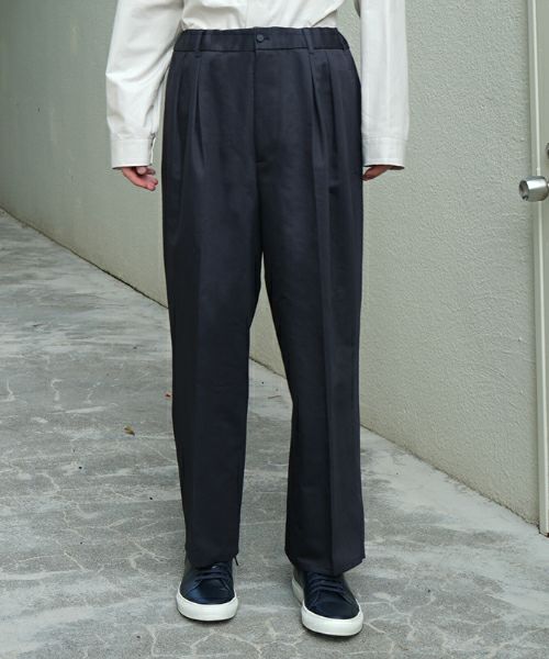 VU / ヴウtailar pants cotton silk linen [NAVY] vu-pnt-013