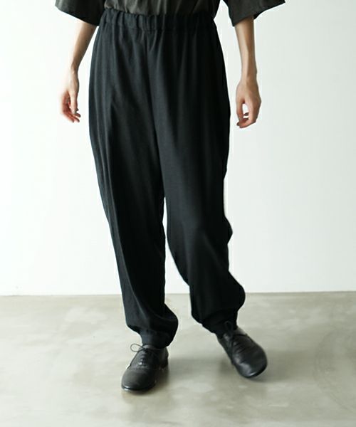 VU / ヴウeasy tapered pants silk linen [BLACK] vu-pnt-008