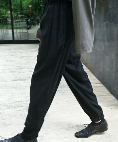 VU / ヴウeasy tapered pants silk linen [BLACK] vu-pnt-008
