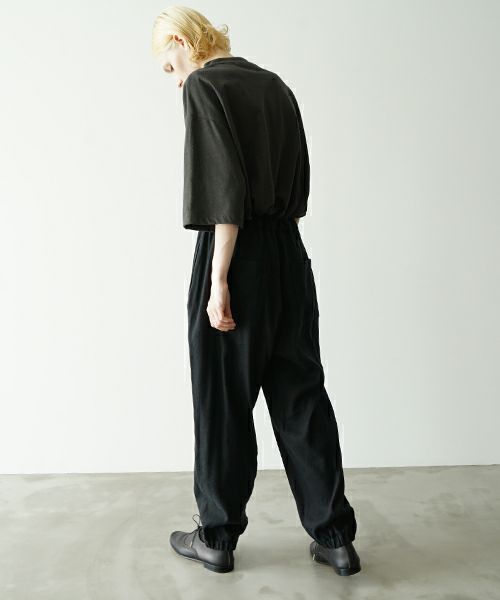 VU / ヴウeasy tapered pants silk linen [BLACK] vu-pnt-008