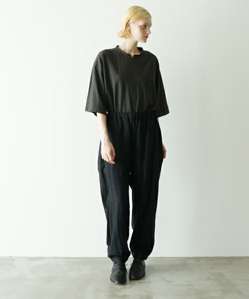 VU / ヴウeasy tapered pants silk linen [BLACK] vu-pnt-008