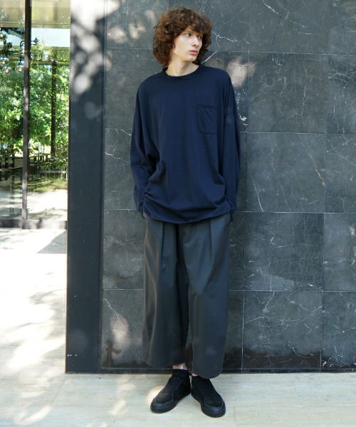 VU / ヴウbasic long t-shirt hemp cotton [CHARCOAL］vu-cut-013