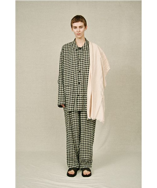 YOKO SAKAMOTO ワイドイージーパンツ ギンガムチェック ヨーコサカモト